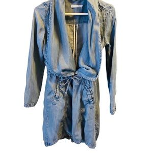 ⭐️ Max Jeans Drape Open Front Cardigan Duster Blue